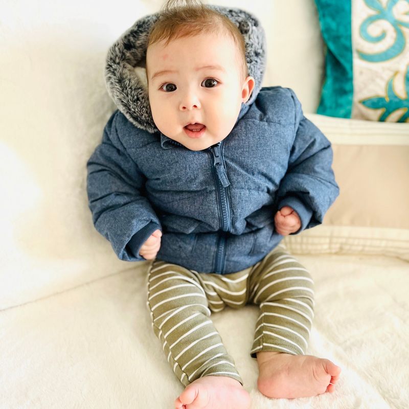 Rokka&Rolla Infant Toddler Boys' Puffer Coat Baby Hooded Winter Jacket, 4 of 10
