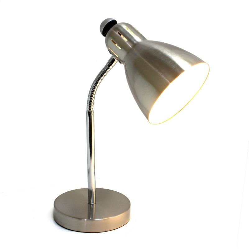 Semi-Flexible Brushed Nickel Desk Lamp Silver - Simple Designs, 3 of 4