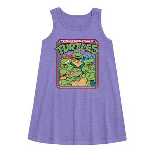 - Teenage Mutant Ninja Turtles - Retro Group Graphic Sleeveless Aline Dress - 1 of 3