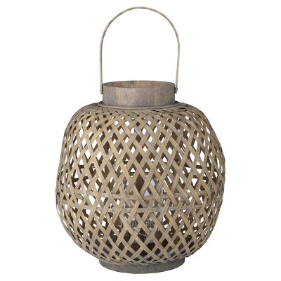 Coconio Wood Lattice Lantern - Oval - A&B Home