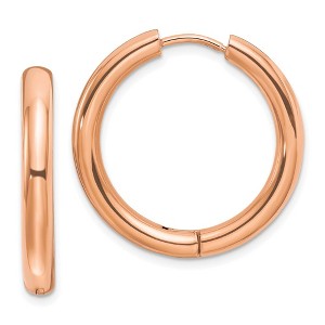 Chisel Stainless Steel Polished Rose IP-plated 3.5mm Hinged Hoop Earrings - 1 of 4
