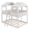 PAGED Full over Full Bunk Bed with Ladder, Wooden Bed Frame with Roof and Guardrail, Modern Loft Bed for Boy and Girl - 4 of 4