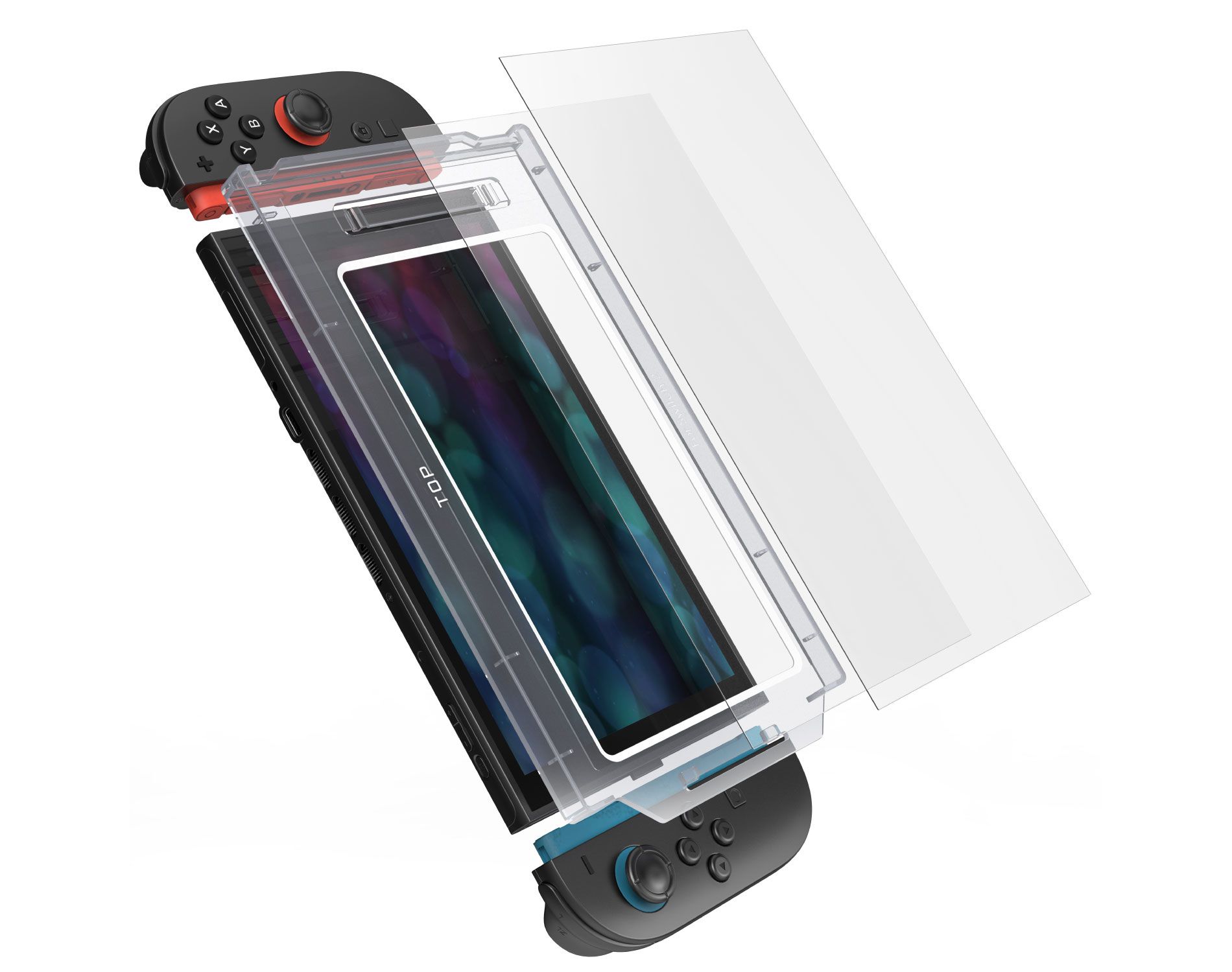 Fosmon 2 Pack Screen Protector Clear Tempered Glass For Nintendo Switch 2 with Error Free Installation Kit, Full Coverage Switch 2 Screen Protector