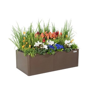 Vego Garden Tall Modern Rectangular Raised Metal Outdoor Planter Box - 1 of 4