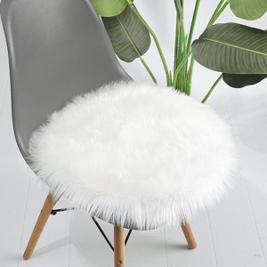 LOCHAS Super Soft Round Seat Cushion Faux Fur - 1 of 3