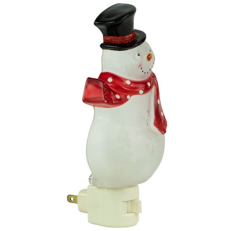 Northlight 6.75" Snowman Wearing Red Scarf Christmas Night Light, 4 of 7
