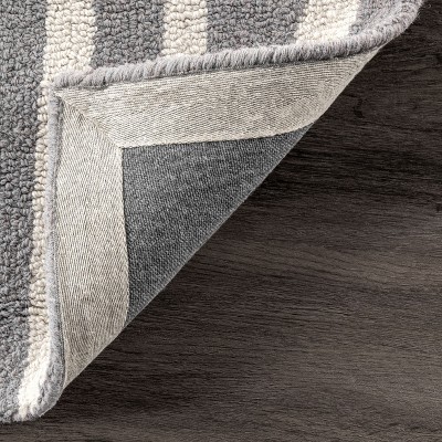 Gray Geometric Hand-Tufted Wool Rectangular Area Rug