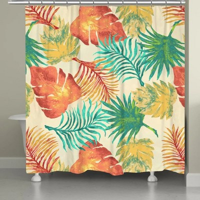 Laural Home Tropical Havana Palm Leaves Shower Curtain
