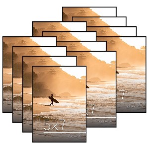 Americanflat Front Loading 5x7 Picture Frames in Black - Set of 12 Thin Frameless Plastic Frames with Shatter-Resistant Glass - 1 of 4