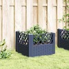 vidaXL Square Polypropylene Rattan-Style Garden Planter - Modular, Impact-Resistant, 17.1"x17.1"x17.1" - Ideal for Patios, Yards, and Outdoor Use - 3 of 4