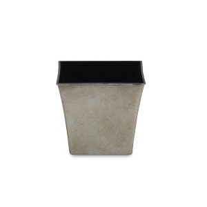 HomeRoots 7" Gray Recycled Plastic Indoor Outdoor Square Pot Planter - 1 of 3