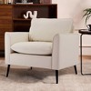 TS Cat paw leather upholstered sofa 1PC Cream White,Nordic retro light luxury living room balcony bedroom single casual sofa chair - 4 of 4