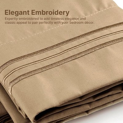 King Beige Microfiber Deep Pocket Sheet Set