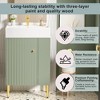 Vynxaria 21.6" Green Bathroom Storage Cabinet with Ceramic Sink and Right Side Storage - 4 of 4
