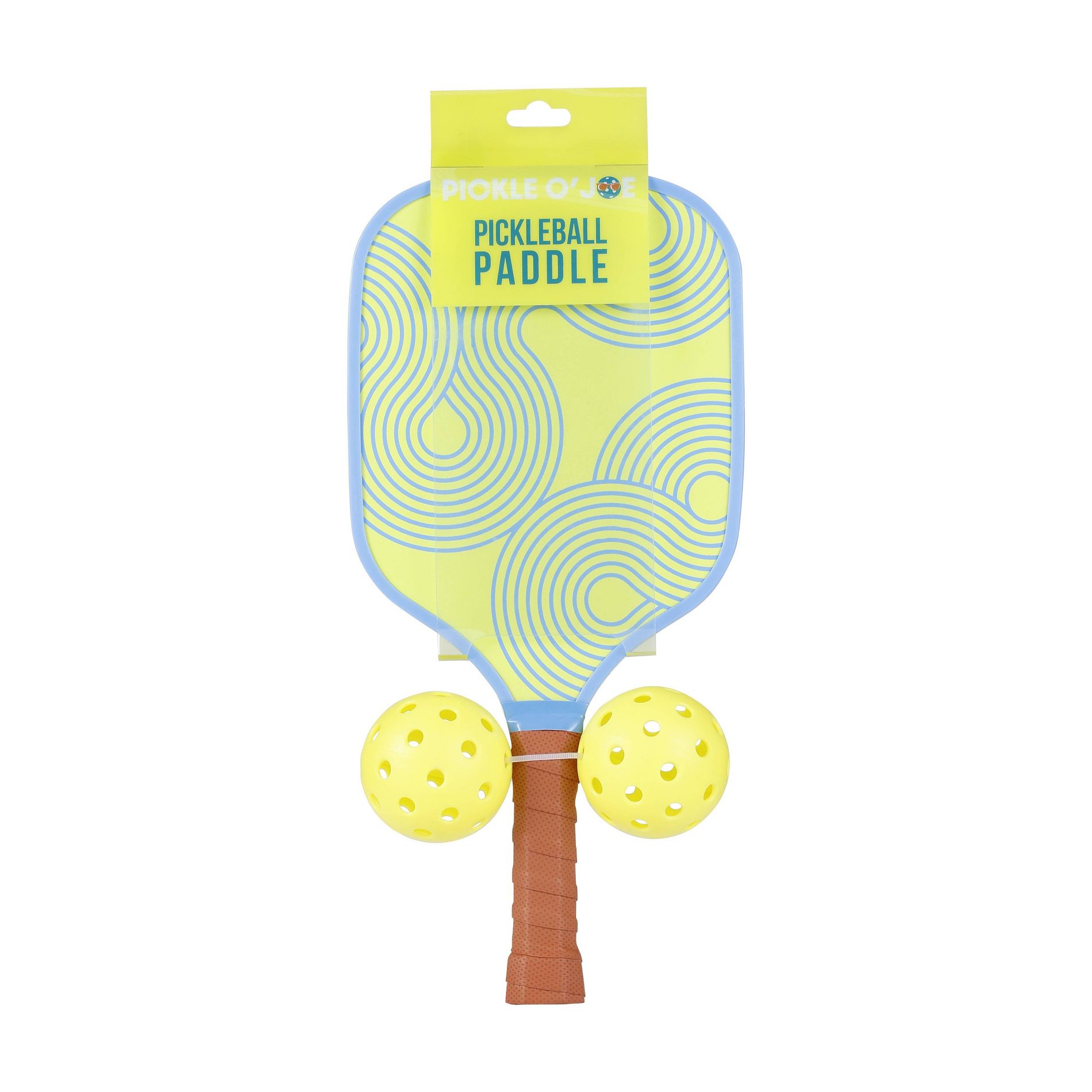 Pickle O'Joe 15.7'' Paddle and Ball Set Traditional Pickleball Paddles - Green Swirl