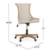 Swivel Office Chair,PU Upholstered Chair with Rolling Casters and Adjustable Height,Modern Office Chair for Home or Workspace-Cuddlewood - 4 of 4