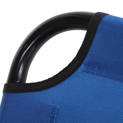 Blue Steel Frame Folding Outdoor Chaise Lounge Chair