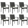 vidaXL Garden Dining Set Black PE Rattan 7 piece set Modular - 4 of 4