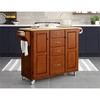 Create - A - Cart Kitchen Cart with Natural Top Cherry - Homestyles: Hardwood Frame, 4 Drawers, 2 Doors, Storage Shelf - 3 of 4