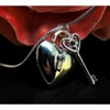 Heart with Key Pendant Necklace Silver Plated Womens Ginger Lyne Collection - 2 of 4