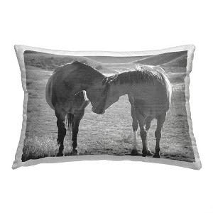 Stupell Industries Hugging Horses Landscape Outdoor Decorative Throw Pillow, 14 x 20 - 1 of 3