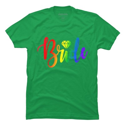 Adult Design By Humans Bride Pride Rainbow Wedding By Anhanva T-Shirt