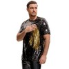 Lars Amadeus Men's Short Sleeve Round Neck Regular Fit Party Club Sparkly Disco Sequin T-Shirt - 4 of 4