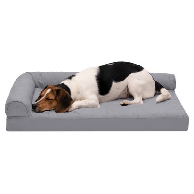 Furhaven Medium paw-quilted l-chaise Full Support Sofa Pet Bed For Dogs ...