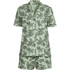Lands' End Women Linen 2 Piece Pajama Set - Short Sleeve Top and Shorts - 3 of 3