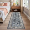 Machine Washable Vintage Floral Printed Area Rug Non Slip Traditional Distressed Floor Cover Soft Low Pile Indoor Mat for Kitchen Laundry Bedroom - 2 of 4