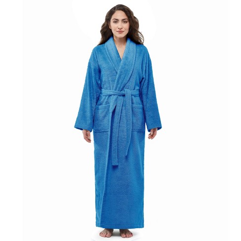 Arus , Women's Full Length Turkish Terry Cotton Robe, Shawl Collar Long Bathrobe, LNG - image 1 of 4