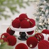 2.36" Multicolor Velvet Christmas Ornaments – 25-Piece Shimmering Flocked Christmas Ornament Ball Set - 3 of 4