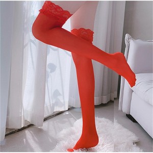 Clotth Women's Lace Thigh-High Stockings - Sweet and Cute Over-the-Knee Socks with Lace Trim, Sheer and Comfortable - 1 of 4