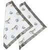 Bacati - Happy Monkeys Blue/Green Muslin 2 pc Security Blankets - 3 of 4