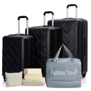 Kumasinova 8Pcs Hardshell Luggage Set,Lightweight ABS Suitcases with Travel Bag&4 Storage Set,Airline-Approved Spinner Suitcase,20/24/28" - 1 of 4
