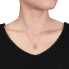 EVERLY JEWELRY | Rose Plated Sterling Silver 0.005 CT Diamond TW & 1 1/3 CT TGW Morganite Pink Tourmaline Heart Pendant With Chain - 4 of 4