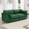 2-Seater Chenille Storage Loveseat with Pull-Out Drawers - 3 of 4