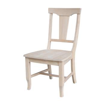 Set of 2 Panel Back Chair Unfinished - International Concepts