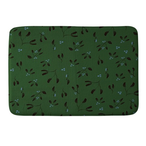 Camilla Foss Midnight Mistletoe Memory Foam Bath Rug Green - Deny ...