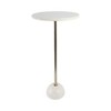 Marble Accent Table - Tall Round Side Table with Metallic Finish - Modern Glam End Table for Living Room, Bedroom, Home & Office - 25" White & Gold - 4 of 4