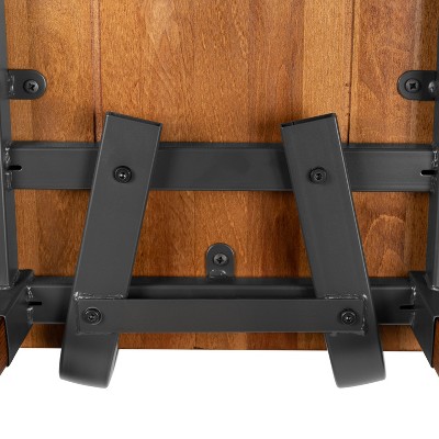 Set of 4 Rustic Walnut Industrial Wood Dining Chairs