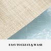 Aoibox Set of 4 Vinyl/Plastic Woven Place Mats for Kitchen Table, Indoor/Outdoor Use, Washable & Wipeable Dining Table Mats in Khaki Blue - 3 of 4