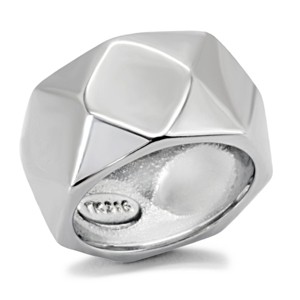 Slickblue Women's, Plain Polished Steel Ring, No Center Stone, Classic Band, Modern Style, Chrome, Size 5-10 - 1 of 4