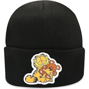 Beanie for Kids and Adults Winter Hat – Beanie with Garfield Patch Licensed (One Size) - 1 of 4