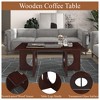 NicBex Contemporary Rectangular Coffee Table with Clear Tempered Glass Top,Wooden Tea Table,Center Table for Livng Room - 3 of 4