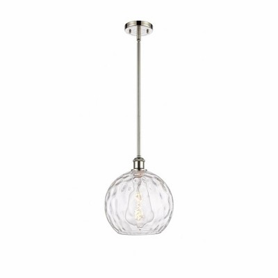Athens Water Glass - 1 Light Mini Pendant In Industrial Style-13 Inches Tall and 10 Inches Wide