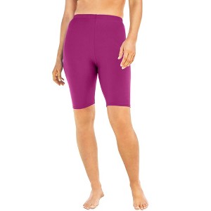 Swim 365 Women's Plus Size High-Waist Swim Bike Short - 1 of 4