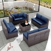 ALAULM 9 Pieces Patio Furniture Set, Rattan Wicker Outdoor Conversation Sets, Outdoor Furniture Sofa Set - 2 of 4