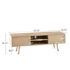 CAVINAS 55.12" Rattan TV Stand for up to 50-Inch TV,Entertainment Center with Double Sliding Doors,MDF TV Console for Living Room,Bedroom,Home - 4 of 4