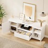 Fluted TV Stand for 65 Inch TV, Entertainment Center with Storage Drawer and Open Shelf - 4 of 4
